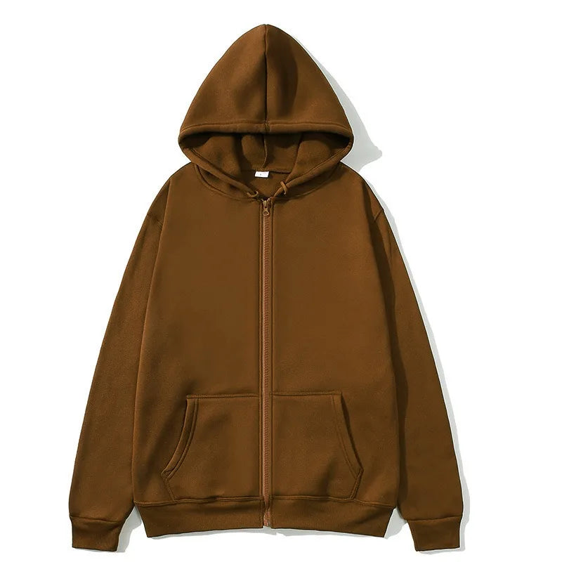 cardigan moletom com capuz cor sólida roupas esportivas top outono e inverno mesma camisa com zíper