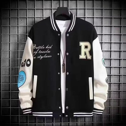 Carta bordada blusão masculino jaqueta de beisebol primavera novo estilo coreano harajuku hip-hop streetwear botão jaqueta universitária