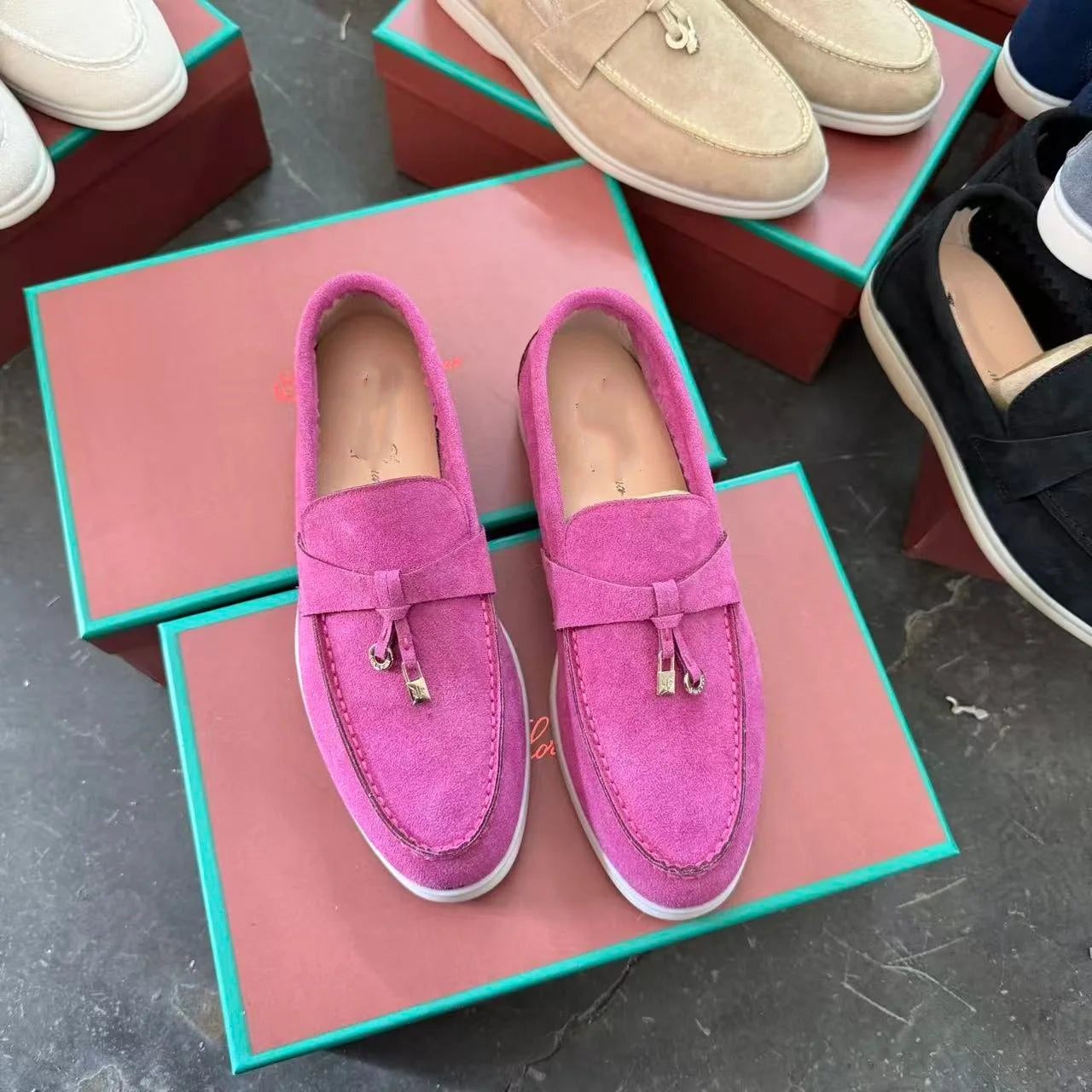 Promoção: Mocassins Femininos de Couro Genuíno Estilo Old Money com Borla e Fivela, Slip On, Casual, Vintage, Sapatos Planos para o Dia a Dia, Y2k