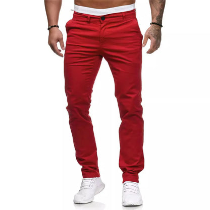 New Solid Color Business Trousers Men's Formal Business Work Pants Slim Straight Leg Pants Casual Trousers