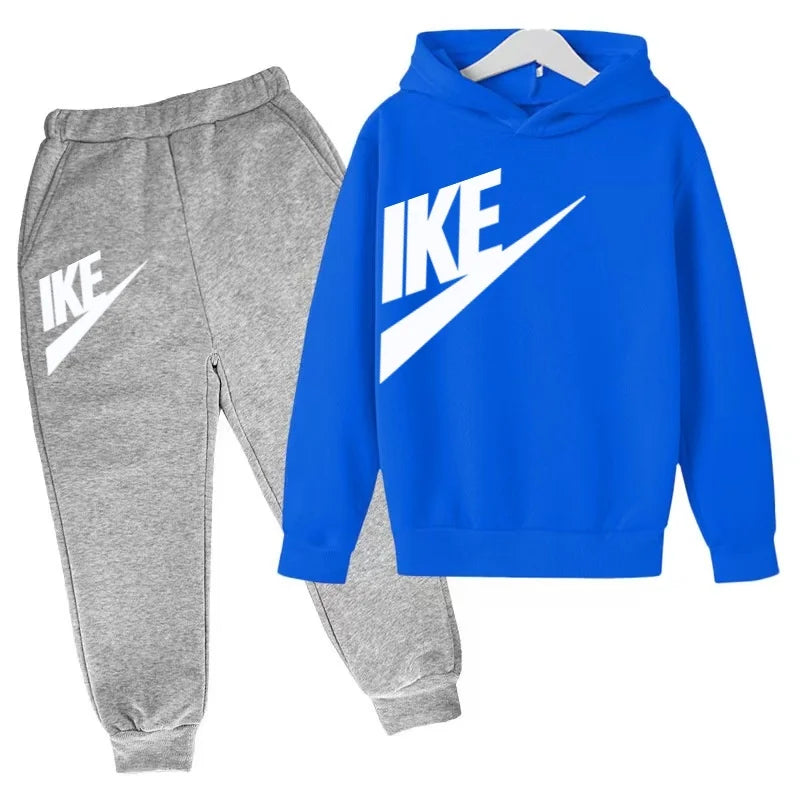 Conjunto de Moletom Infantil de Outono com Letras, Pulôver Esportivo para Crianças de 3 a 12 Anos, Casaco + Calças, Presente de Aniversário para Meninos e Meninas, Roupas de Lazer e Moda