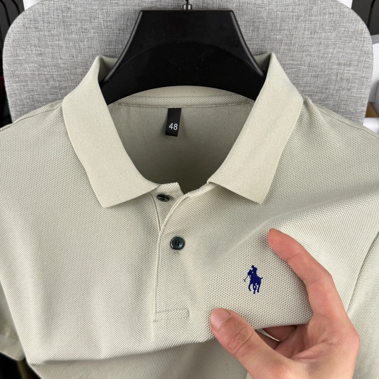 Camisa Polo Masculina de Manga Curta 100% Algodão Puro de Marca de Luxo, Coleção Verão 2026, com Bordado de Pônei, Estilo Golfe e Casual