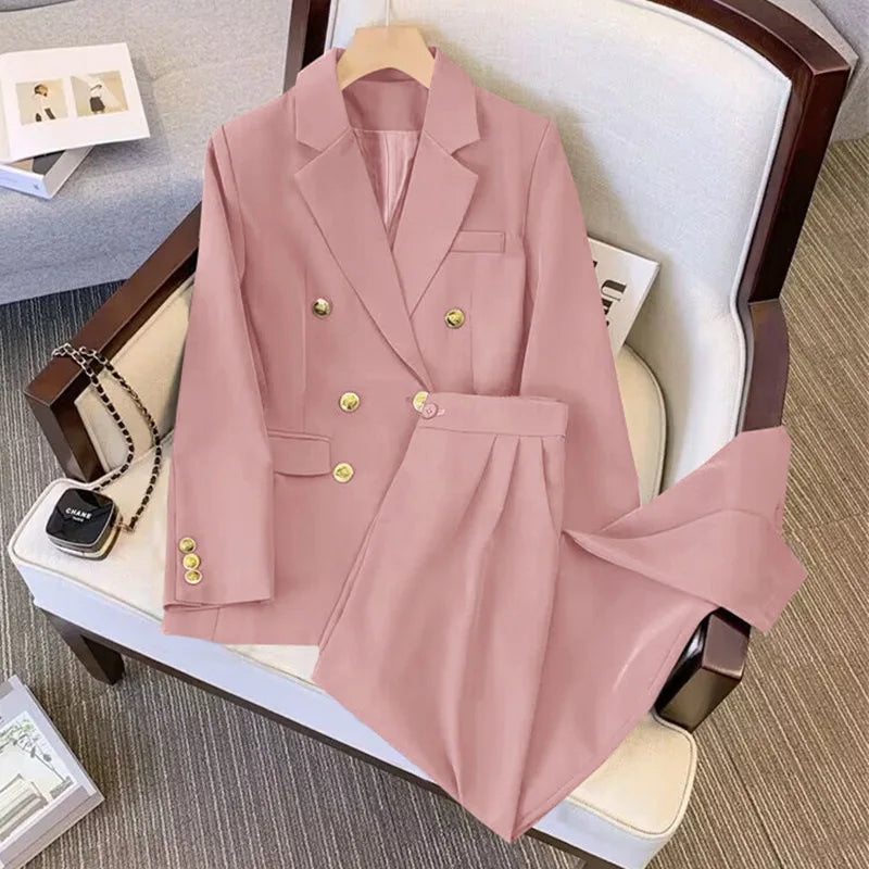 Conjunto de Duas Peças Feminino Outono 2026: Blazer e Calça Elegante e Casual para Mulheres