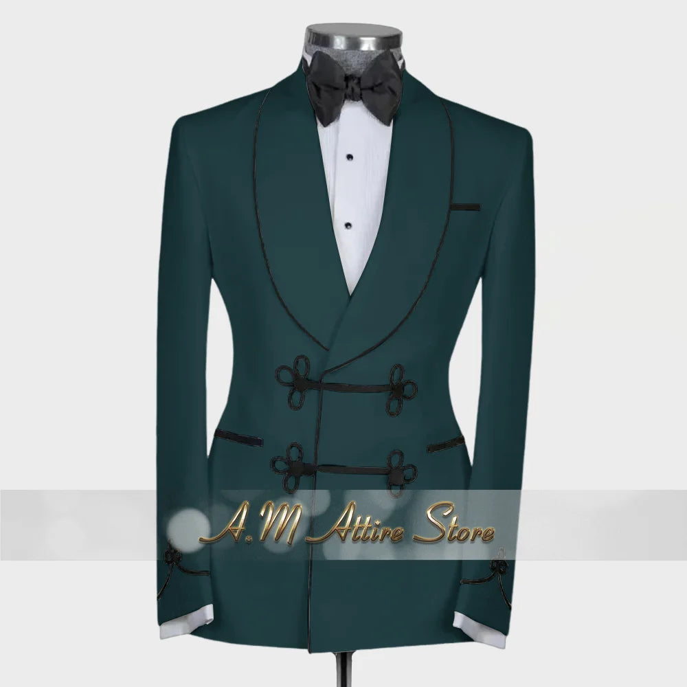Ternos extravagantes masculinos, conjunto de 2 peças, xale, lapal, botão floral, jaqueta, calças, ajuste fino para casamento, coquetel, bola, jantar, vestido de festa, presentes