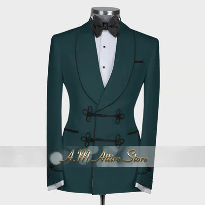 Ternos extravagantes masculinos, conjunto de 2 peças, xale, lapal, botão floral, jaqueta, calças, ajuste fino para casamento, coquetel, bola, jantar, vestido de festa, presentes