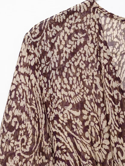 novo produto feminino empilhado decorativo impresso com decote em v midi vestido moda retro padrão impresso saia