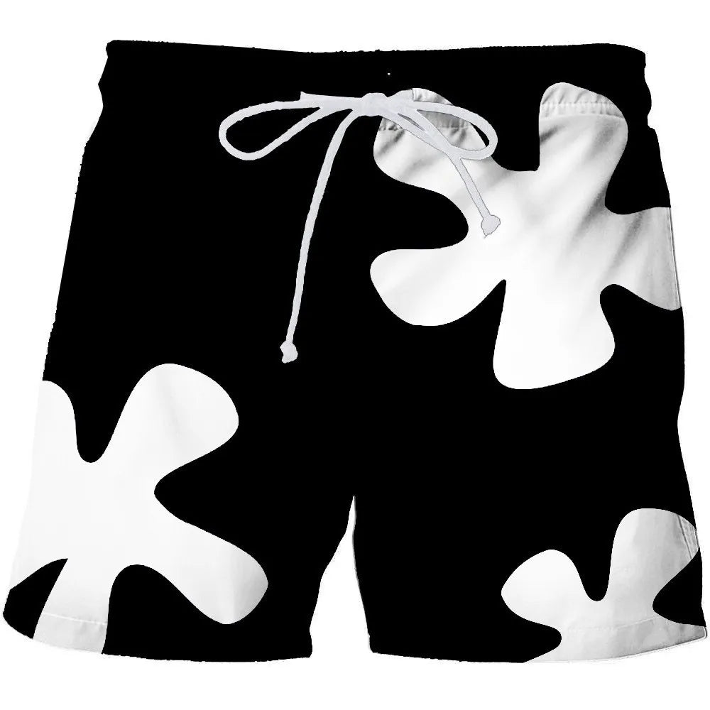 Calção de Banho Havaiano de Secagem Rápida Masculina, Shorts Esportivos para Férias, Estampado 3D Coqueiro, Solto, Moda Verão, 6XL