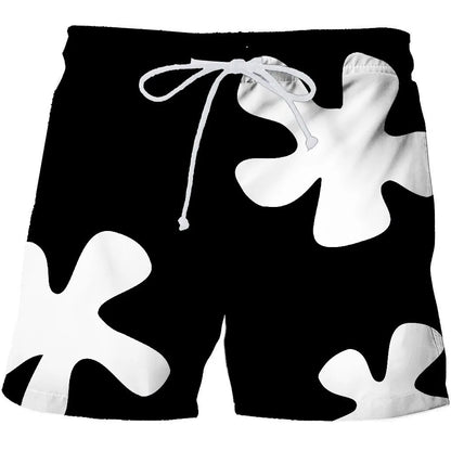 Calção de Banho Havaiano de Secagem Rápida Masculina, Shorts Esportivos para Férias, Estampado 3D Coqueiro, Solto, Moda Verão, 6XL