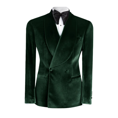 Ternos formais de veludo masculino, blazer duplo breasted, 1 peça, elegante, slim fit, roupas masculinas, casamento, negócios, casacos casuais