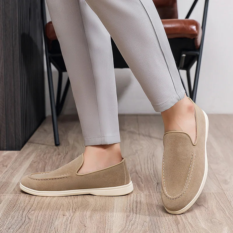 Spring  Autumn Male Sneakers for Lazy People Lightweight  Casual Men's Single Shoes Plus Size Men's Business Leather Shoes
