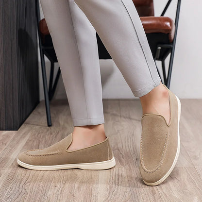 Spring  Autumn Male Sneakers for Lazy People Lightweight  Casual Men's Single Shoes Plus Size Men's Business Leather Shoes