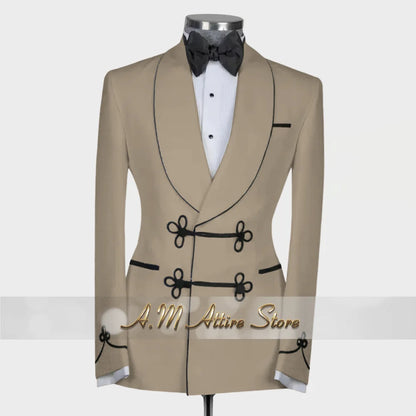 Ternos extravagantes masculinos, conjunto de 2 peças, xale, lapal, botão floral, jaqueta, calças, ajuste fino para casamento, coquetel, bola, jantar, vestido de festa, presentes