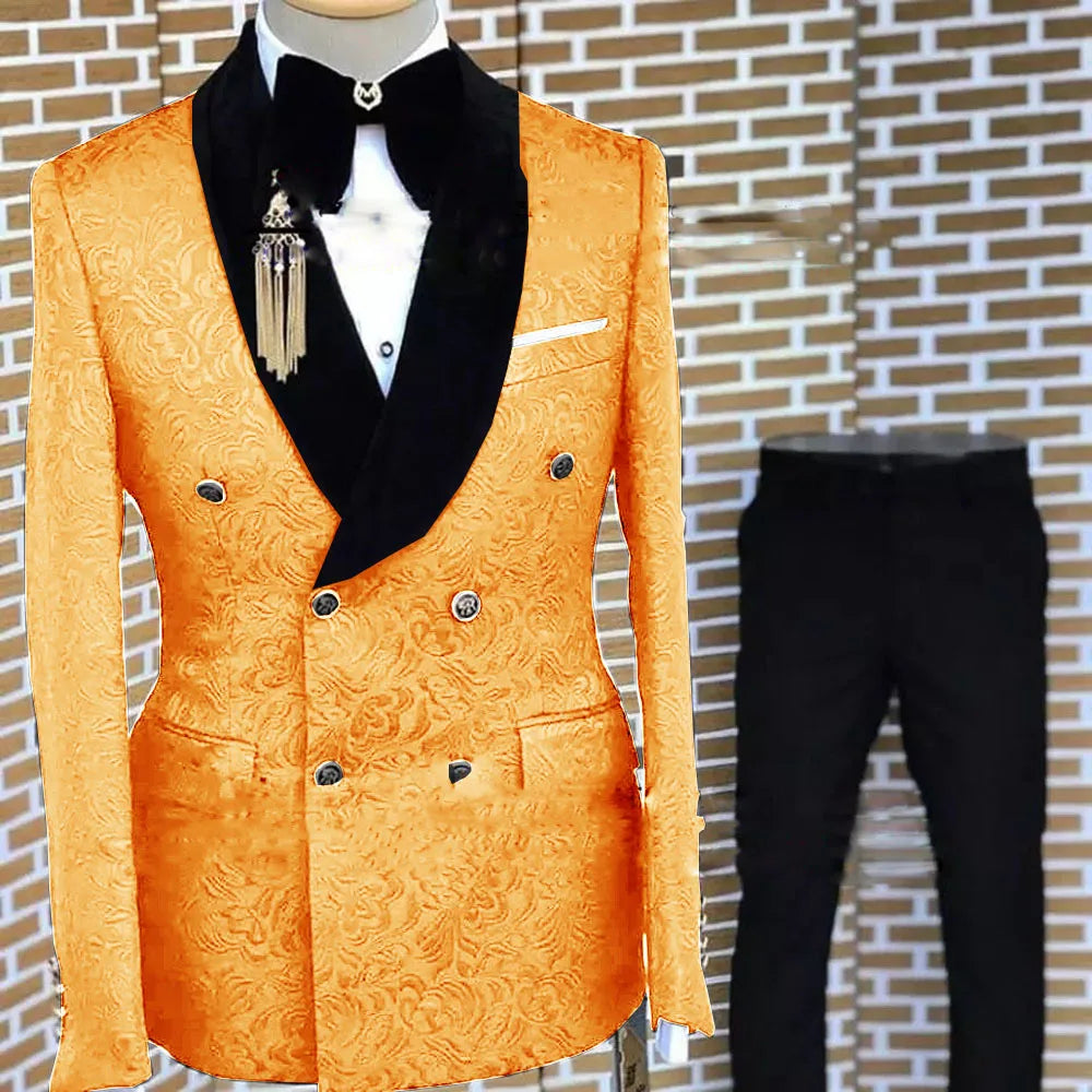 Terno floral formal masculino, smoking elegante, blazer bonito, jaqueta cinza, calça, festa de casamento, noivo, conjunto de 2 peças