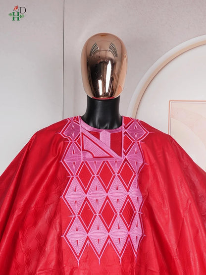 Roupas Africanas H&D para Homens, Conjuntos Tradicionais Agbada 3 Peças, Bordado Bazin Riche, Trajes de Casamento para Casais, Trajes Femininos Boubo