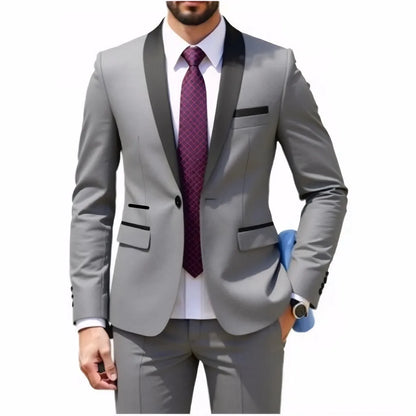 Terno de Casamento para Homens de Meia-Idade, Blazer Formal para Festa, Traje Sob Medida