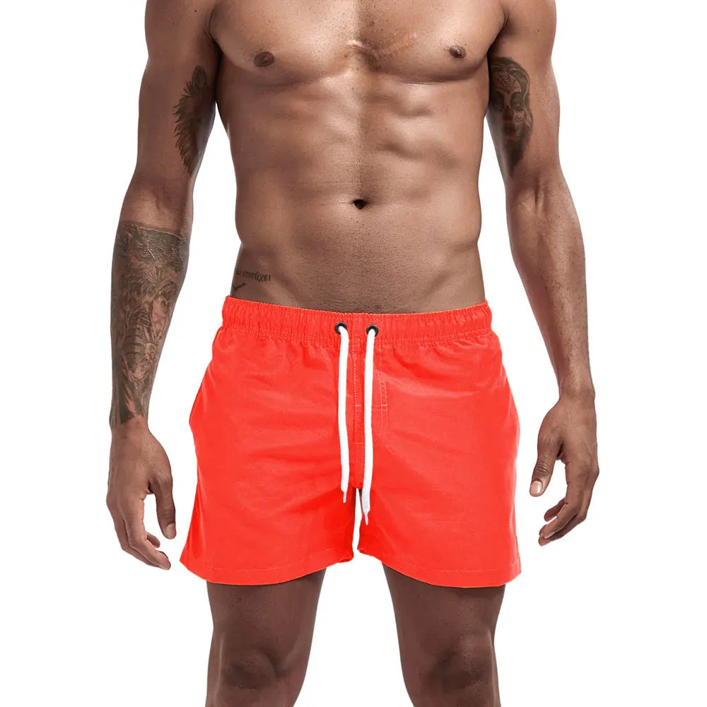Calções de banho masculinos para praia, calções de banho para ginástica e corrida, calções de banho para homem.