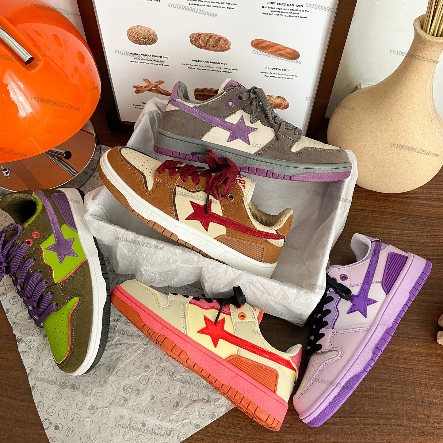Women Shoes for Men Tennis Retro Star Y2K Punk Skateboard Shoes Fashion Male Sneakers Couple Outdoor Gym Casual Sports Shoes