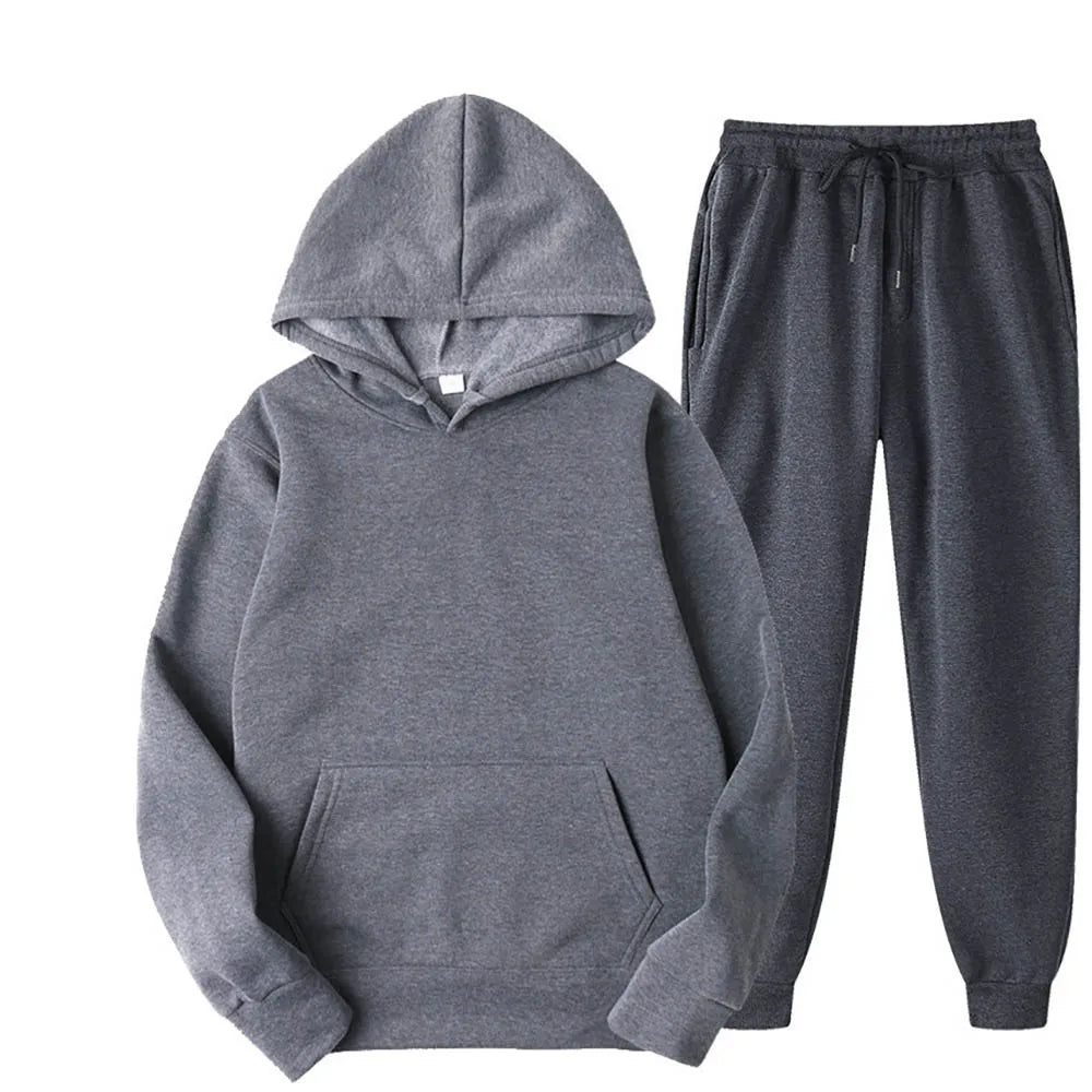 Agasalho masculino com capuz e calças jogger de alta qualidade masculino diário casual esportes moletom com capuz jogging terno