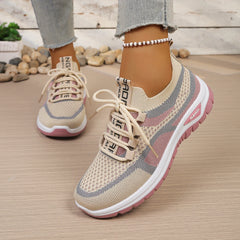 Tênis feminino casual de verão, novo estilo bicolor, versátil, para uso casual e no trabalho.