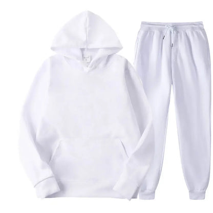 Conjunto de fato de treino masculino, 2 peças: camisola com capuz e calças com cordão, roupa de desporto para homem e mulher, ideal para corrida e atividades desportivas no outono.