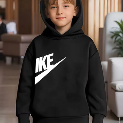 Conjunto de Moletom Estiloso para Crianças de 3 a 12 Anos, Casaco Esportivo de Manga Longa para Meninos e Meninas, Top + Calças