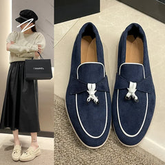 Salto baixo dedo do pé redondo veludo confortável sapatos planos estilo retro primavera nova chegada tamanho grande calçados casuais para adultos