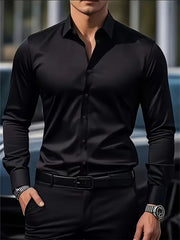 Camisa Masculina de Manga Longa Nova para o Verão, Roupa Formal de Negócios, Top Leve e Respirável para o Trabalho Diário