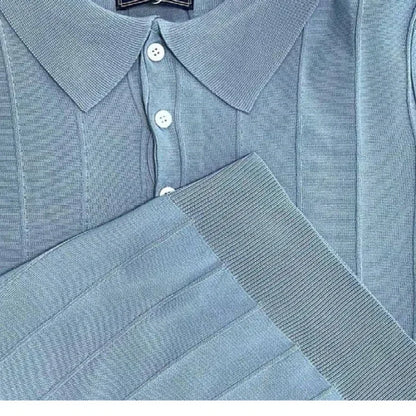 Men's Short-Sleeved Polo Shirt with Lapel Collar, Business Casual Style, Pure Color Sweater, New Fashionable Design, Plus Size