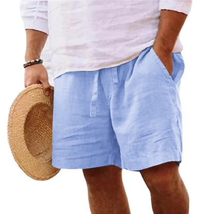 Novo short masculino de algodão, cor sólida, leve, para academia, praia, corrida e esportes, tamanho grande.