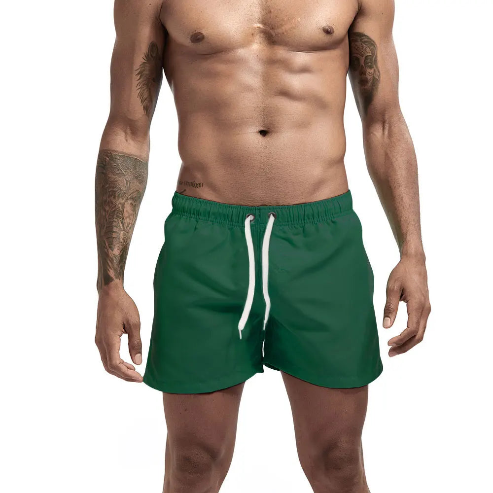 Calções de banho masculinos para praia, calções de banho para ginástica e corrida, calções de banho para homem.