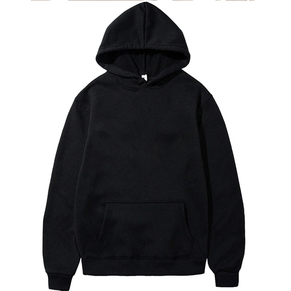 Moletom casual masculino, moletom feminino de lã quente, blusa de moletom da moda para primavera e outono, preto, várias cores, tamanho grande.