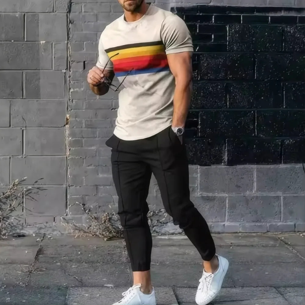 Novo terno esportivo de basquete masculino conjunto de jogging 3d impresso Qeen verão venda quente retro casual manga curta camiseta + calças 2 peças
