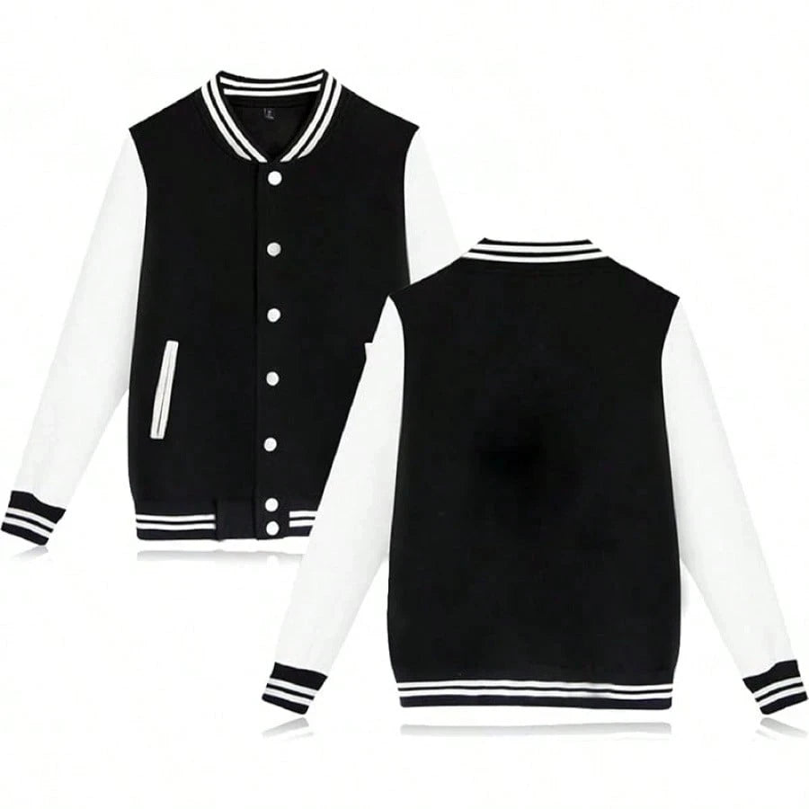 Jaqueta estilo universitário masculina casual primavera e outono moda botão estilo jaqueta de beisebol casaco versátil