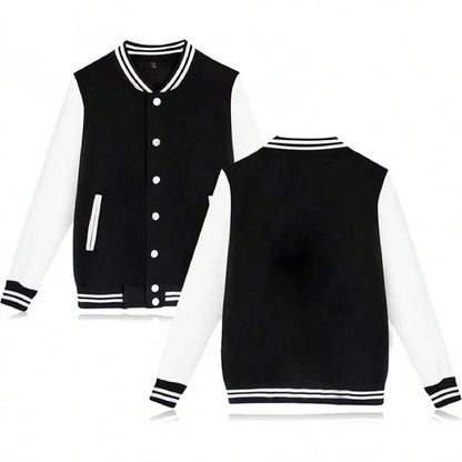 Jaqueta estilo universitário masculina casual primavera e outono moda botão estilo jaqueta de beisebol casaco versátil