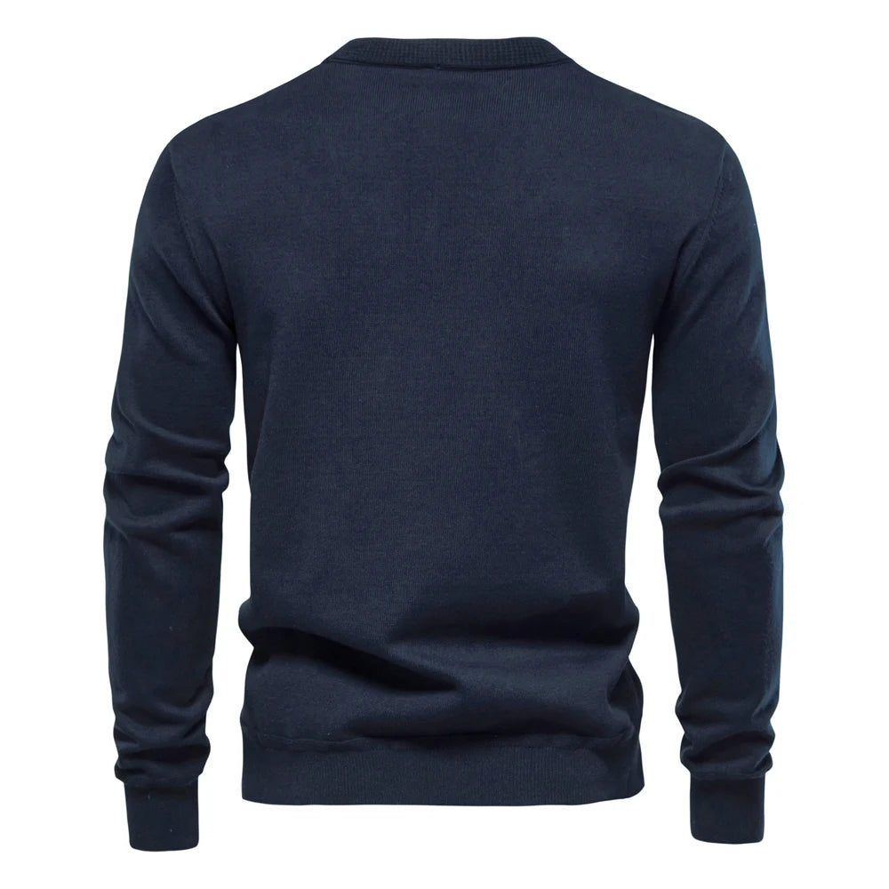 Aiopeson 2024 novo outono algodão cardigan camisola masculina casual único breasted cor sólida de alta qualidade camisola de algodão masculino