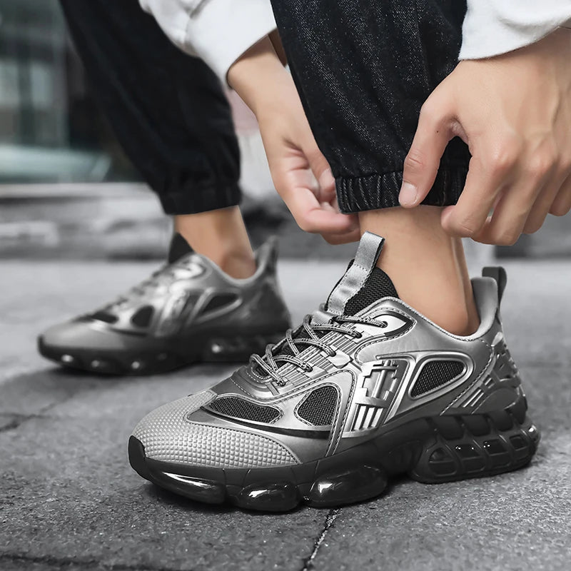 MAEDEF Men's Thick Sole Running Shoes Classic Lightweight Breathable Training Sneakers Comfortable Fashion Walking Shoes for Men