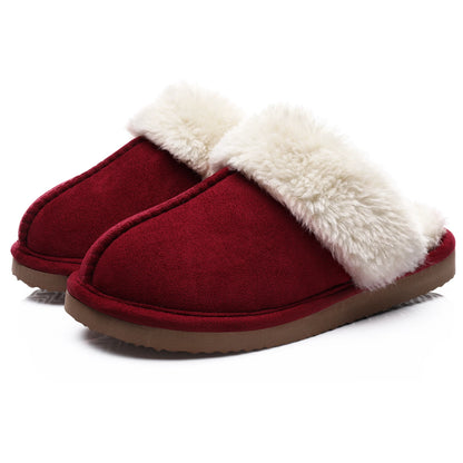 Chinelos de algodão evshine-luxuoso para mulheres, chinelo interior macio, espuma de memória confortável, sapato plano de pele ao ar livre, inverno