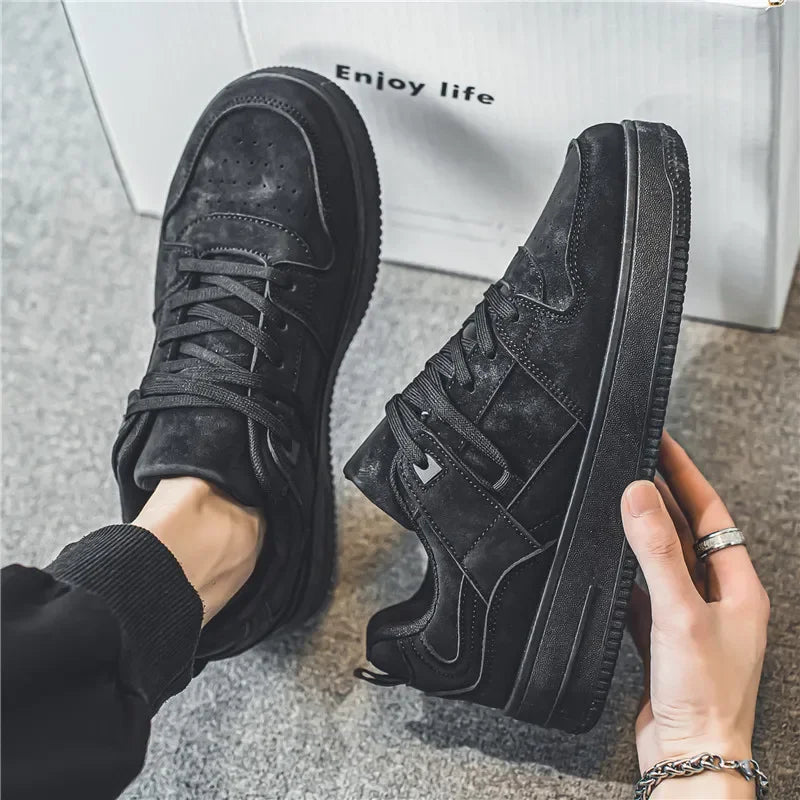 Tênis Casuais Masculinos de Luxo Premium Pretos Air Force Confortáveis e Respiráveis para Dirigir e Caminhar ao Ar Livre