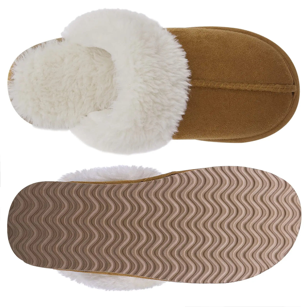 Chinelos de algodão evshine-luxuoso para mulheres, chinelo interior macio, espuma de memória confortável, sapato plano de pele ao ar livre, inverno