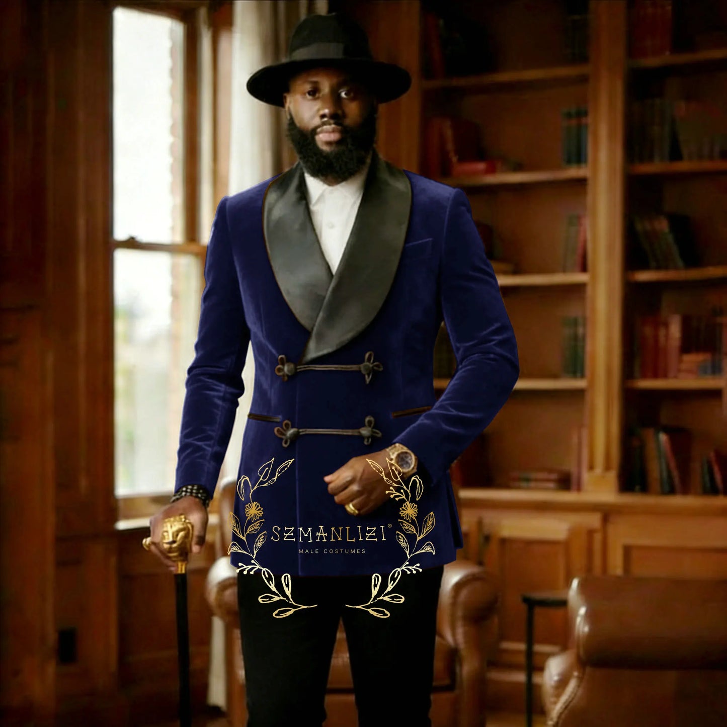Ternos Formais Masculinos em Veludo Marrom, Blazer com Dois Botões, Calças Elegantes, Ajuste Slim, Roupas Masculinas para Casamento e Casual de Negócios