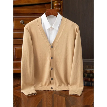 Cardigan de malha masculina solta com decote em v outono inverno camada base camisa frente aberta camisola estilo casual malhas tamanho grande