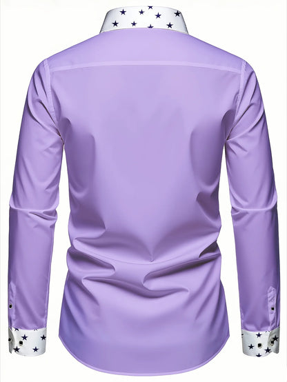 Fgkks camisa masculina chegada moda retalhos smoking festa manga longa inteligente quatro temporada casual elástico homem vestido de negócios camisas