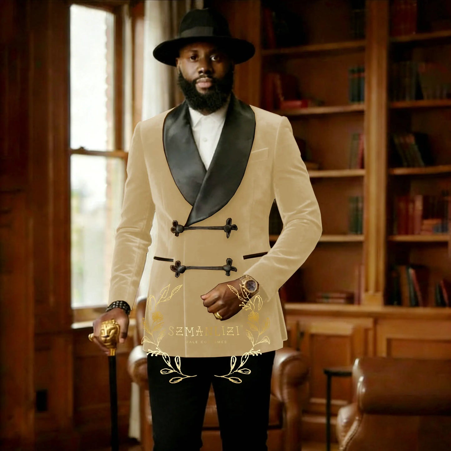 Ternos Formais Masculinos em Veludo Marrom, Blazer com Dois Botões, Calças Elegantes, Ajuste Slim, Roupas Masculinas para Casamento e Casual de Negócios