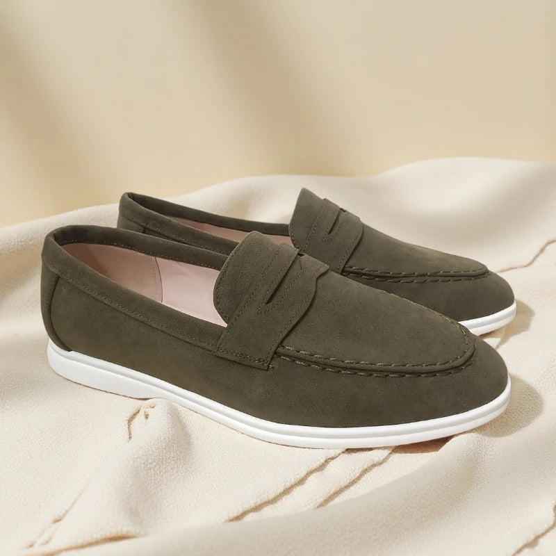 Verão masculino marca camurça mocassins de couro dos homens sapatos casuais de luxo respirável deslizamento em sapatos de condução mocassins