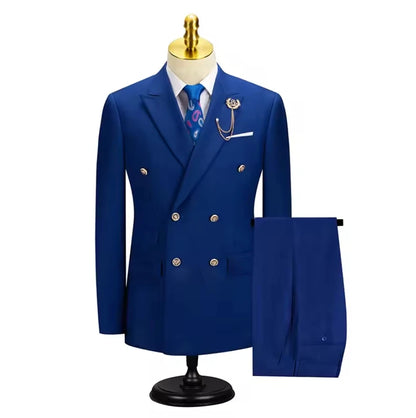 2025 ternos para homens novo estilo (blazer + calças) duplo breasted banquete de casamento/hosting/festa 2 peças blazer calças vestido