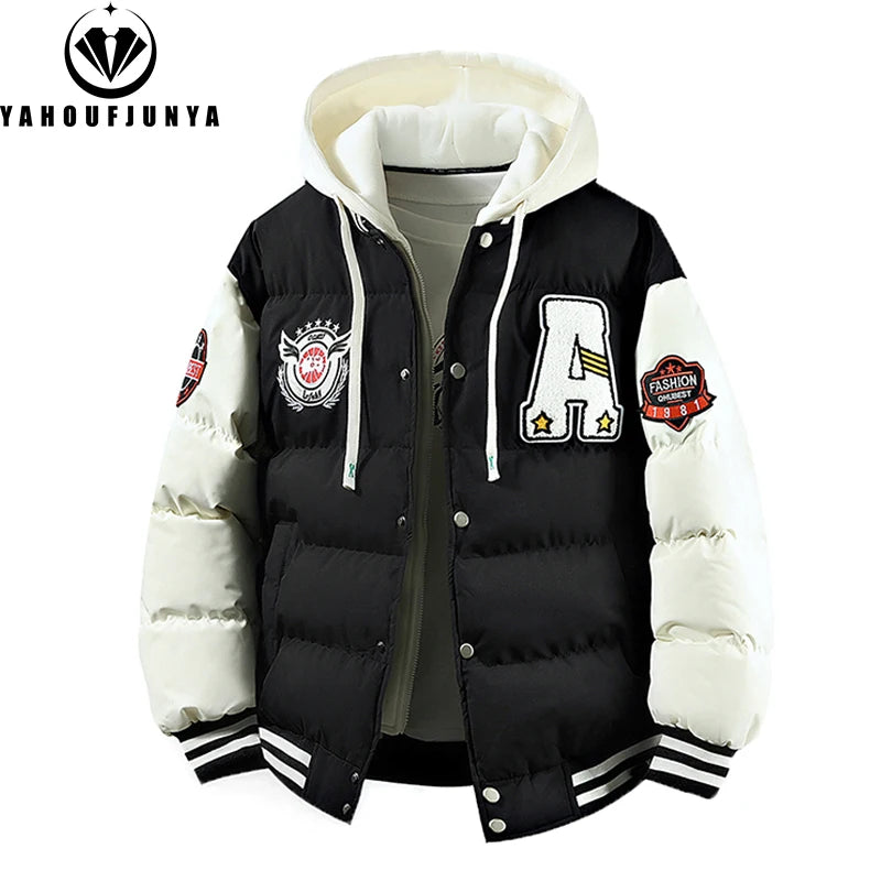 Jaqueta masculina de inverno, corta-vento, quente, para viagens e atividades ao ar livre. Jaqueta masculina casual com capuz, estilo esportivo e folgada, ideal para o outono.