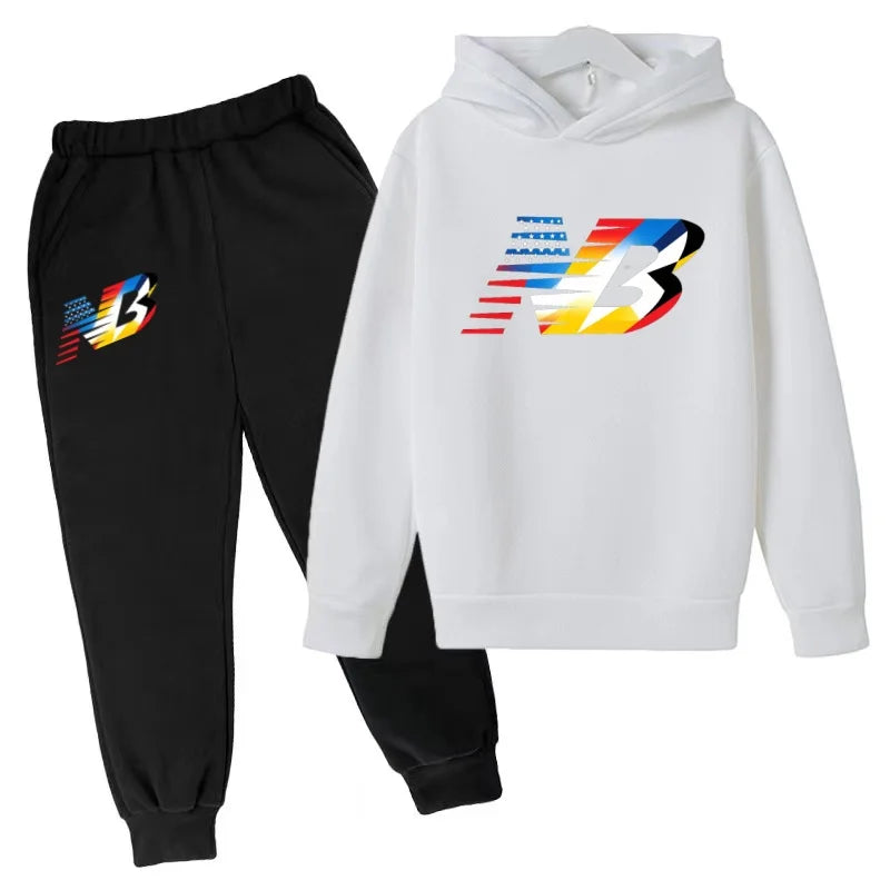 Última Coleção 2026 de Roupas Esportivas Infantis - Conjunto de Camiseta e Calça Comprida Confortável e Solto, Ideal para Meninos e Meninas de 3 a 13 Anos