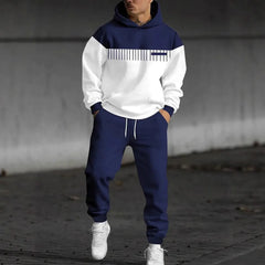Conjunto Masculino 2026: Moletom com Capuz e Calça Jogger Estampados Digitalmente – Agasalho Esportivo Casual de Verão com Estampa Gráfica (2 Peças)