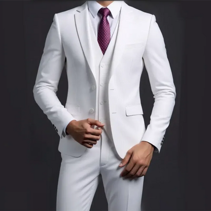 Terno (blazer + colete + calças) masculino elegante cavalheiro negócios estilo britânico cor sólida banquete anfitrião casual terno de casamento