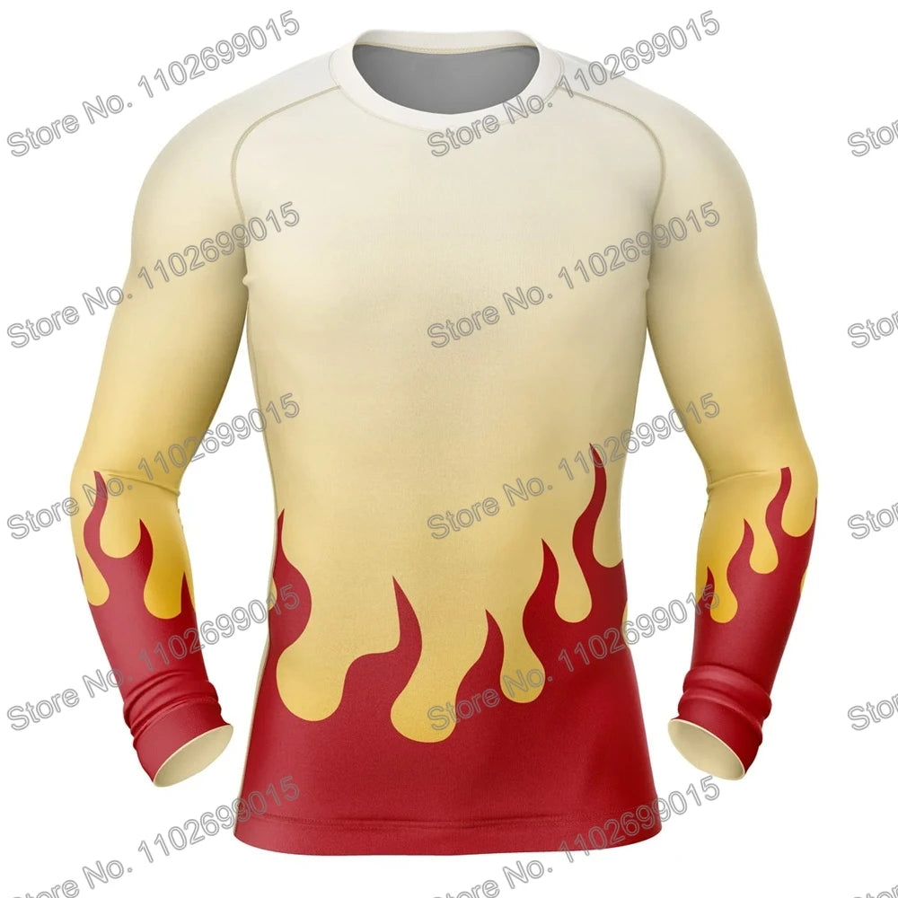 Matador de demônios Surfando Natação Mergulhando Camiseta Espartilho Manga comprida Guarda Erupção Trajes de banho Homens Proteção UV Roupas de surf Praia Tops de Fato Flutuante